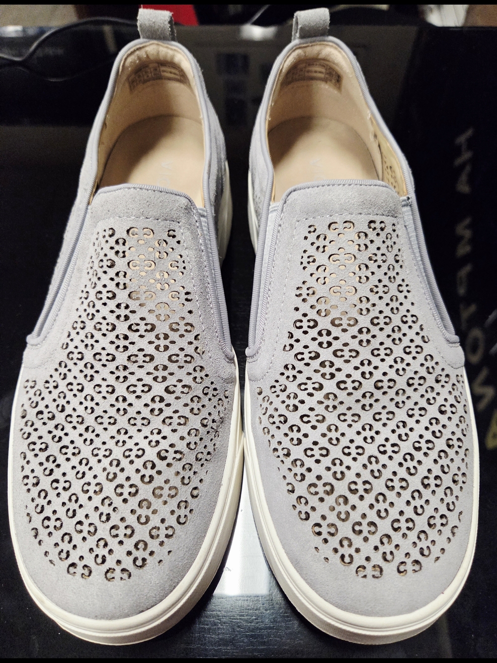 Women's Vionic KIMMIE Perf Suede Slip-on Comfort Sneaker SLATE Gray Size 9
